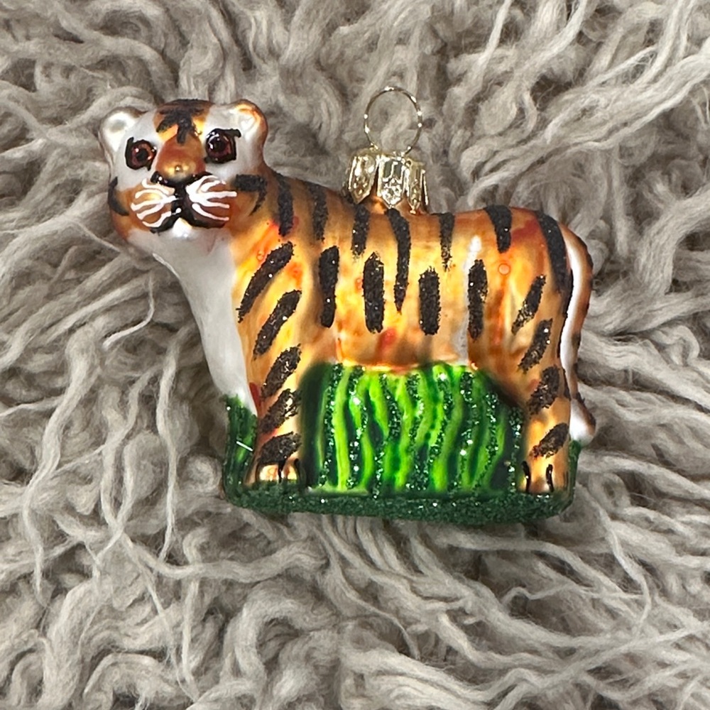Poland glass Tiger Cat holiday Ornament glass Adler